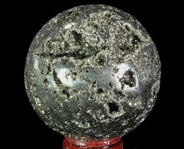 Polished Pyrite Sphere - Peru #65116